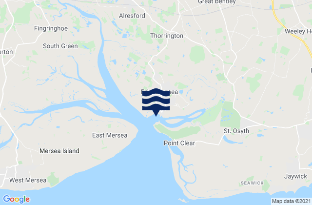 Mappa delle Getijden in Brightlingsea Beach, United Kingdom
