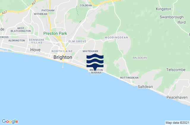 Mappa delle Getijden in Brighton Marina, United Kingdom
