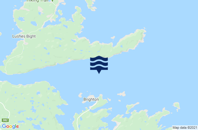 Mappa delle Getijden in Brighton Tickle Island, Canada
