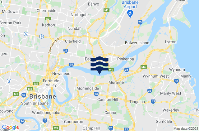 Mappa delle Getijden in Brisbane, Australia