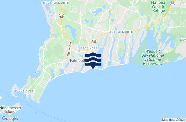 Mappa delle Getijden in Bristol Beach, United States