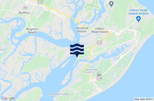 Mappa delle Getijden in Broad Creek (Hilton Head Island), United States