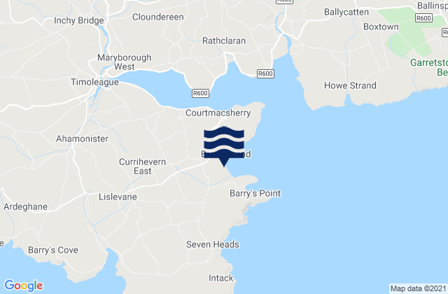 Mappa delle Getijden in Broadstrand Bay, Ireland