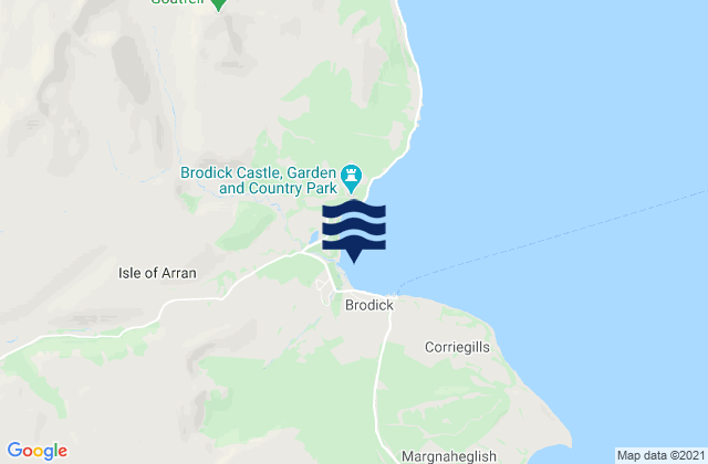 Mappa delle Getijden in Brodick Bay Beach, United Kingdom