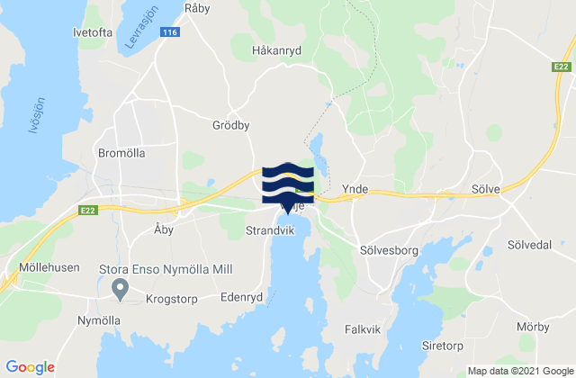 Mappa delle Getijden in Bromölla Kommun, Sweden