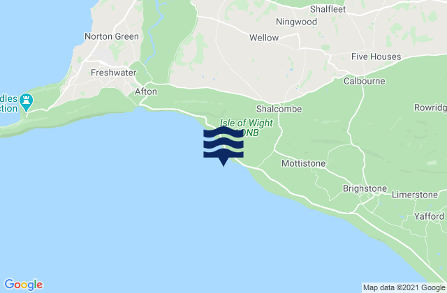 Mappa delle Getijden in Brook Bay Beach, United Kingdom