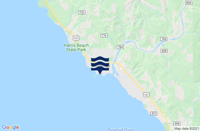 Mappa delle Getijden in Brookings (Chetco Cove), United States