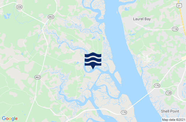 Mappa delle Getijden in Broughton Point (Hazzard Creek), United States