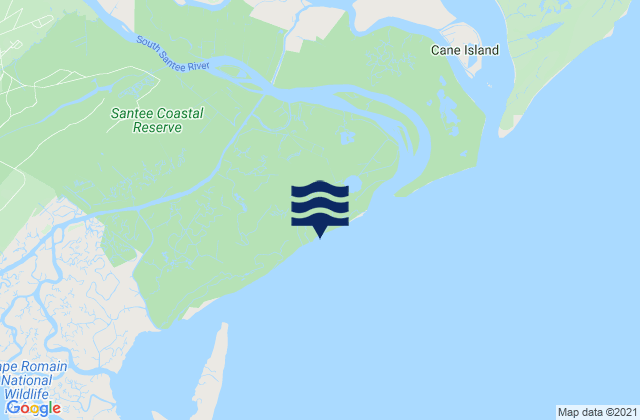 Mappa delle Getijden in Brown Island (South Santee River), United States