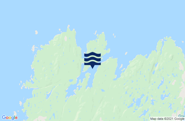 Mappa delle Getijden in Brundige Inlet, Canada
