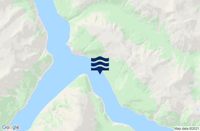 Mappa delle Getijden in Brundige Inlet, Canada