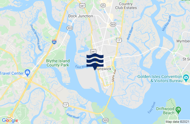 Mappa delle Getijden in Brunswick (East River), United States