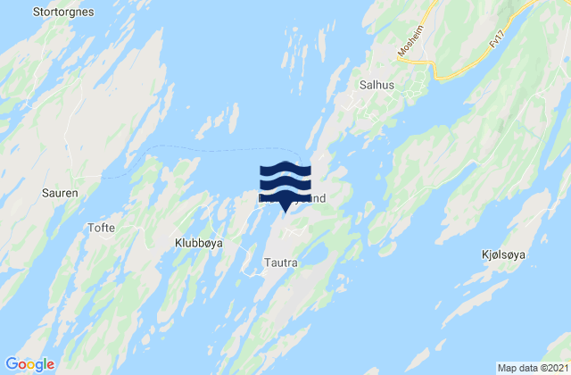 Mappa delle Getijden in Brønnøy, Norway