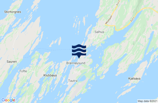 Mappa delle Getijden in Brønnøysund, Norway