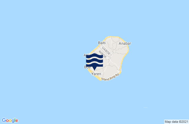 Mappa delle Getijden in Buada District, Nauru