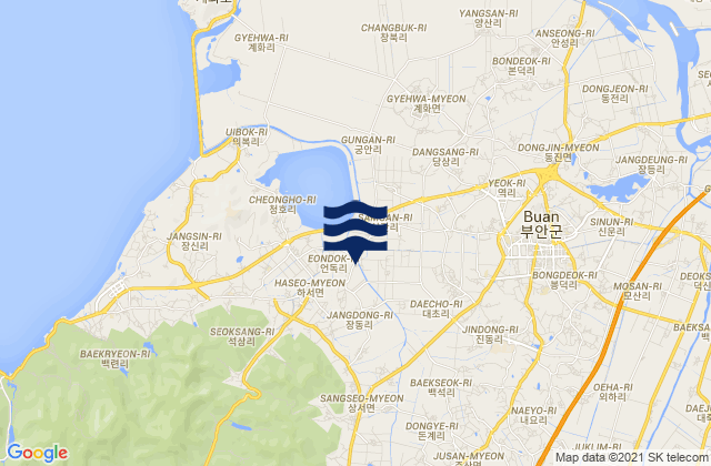 Mappa delle Getijden in Buan-gun, South Korea