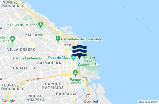 Mappa delle Getijden in Buenos Aires, Argentina