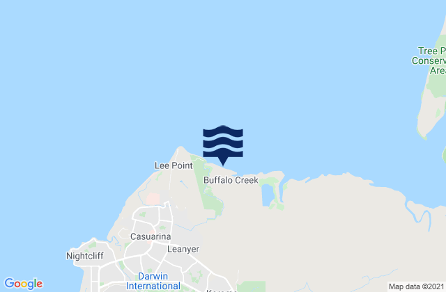Mappa delle Getijden in Buffalo Creek Beach, Australia