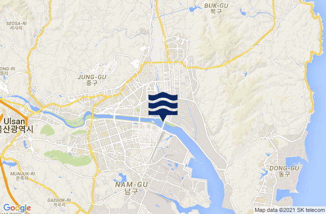 Mappa delle Getijden in Buk-gu, South Korea