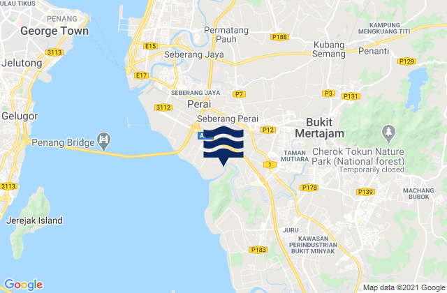 Mappa delle Getijden in Bukit Mertajam, Malaysia
