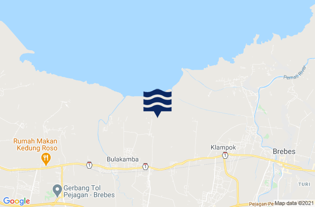 Mappa delle Getijden in Bulakamba, Indonesia