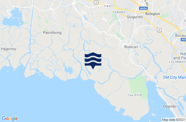 Mappa delle Getijden in Bulihan, Philippines