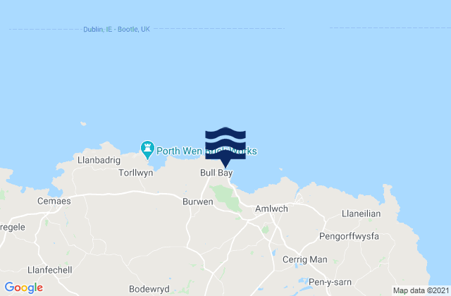 Mappa delle Getijden in Bull Bay Beach, United Kingdom