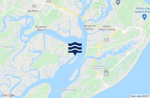 Mappa delle Getijden in Bull Island North, United States