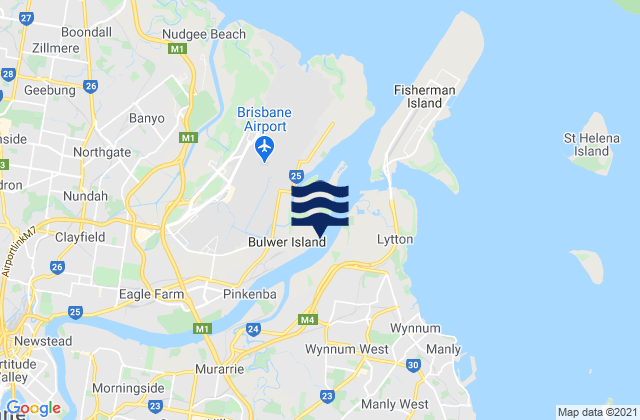 Mappa delle Getijden in Bulwer Island, Australia