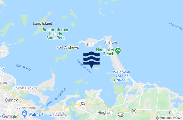 Mappa delle Getijden in Bumkin Island 0.1 n.mi. west of, United States