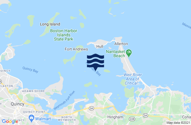 Mappa delle Getijden in Bumkin Island 0.4 n.mi. west of, United States