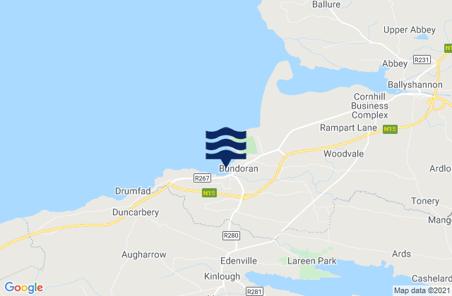 Mappa delle Getijden in Bundoran, Ireland