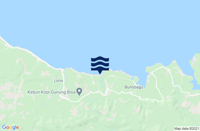 Mappa delle Getijden in Bunobogu, Indonesia