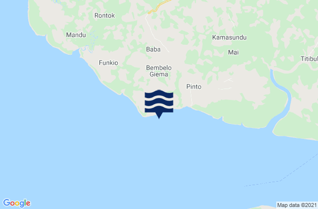 Mappa delle Getijden in Buoy Point Sherbro River, Sierra Leone