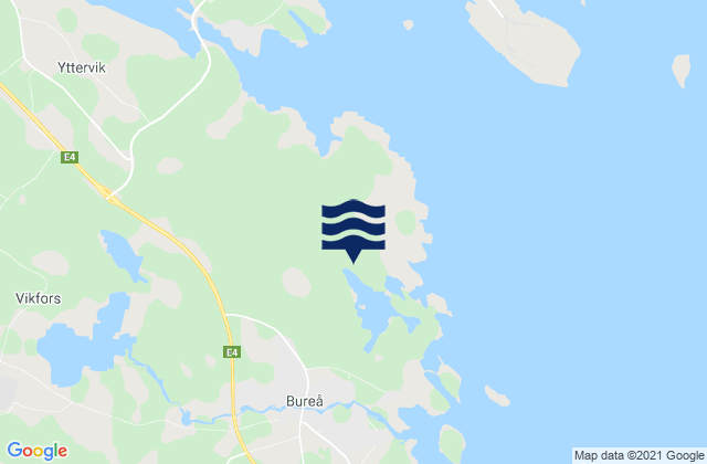 Mappa delle Getijden in Bureå, Sweden