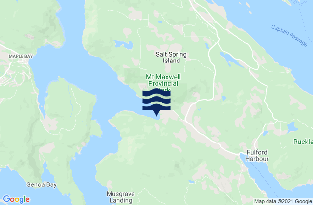 Mappa delle Getijden in Burgoyne Bay, Canada
