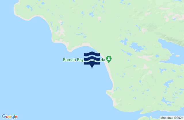 Mappa delle Getijden in Burnett Bay, Canada