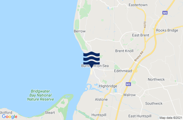 Mappa delle Getijden in Burnham-on-Sea, United Kingdom