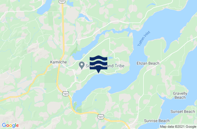 Mappa delle Getijden in Burns Point (Totten Inlet), United States