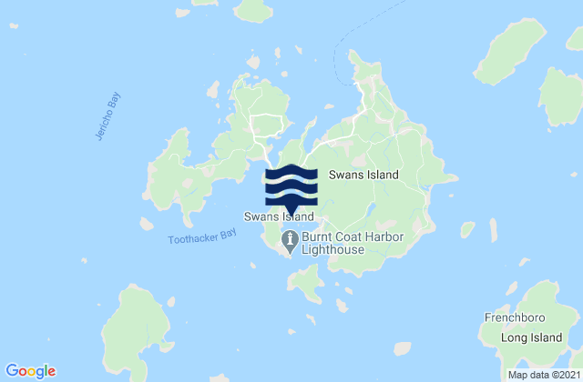 Mappa delle Getijden in Burnt Coat Harbor (Swans Island), United States