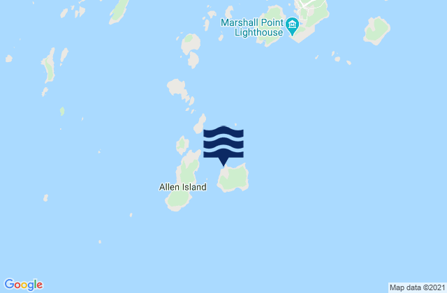 Mappa delle Getijden in Burnt Island Georges Islands, United States