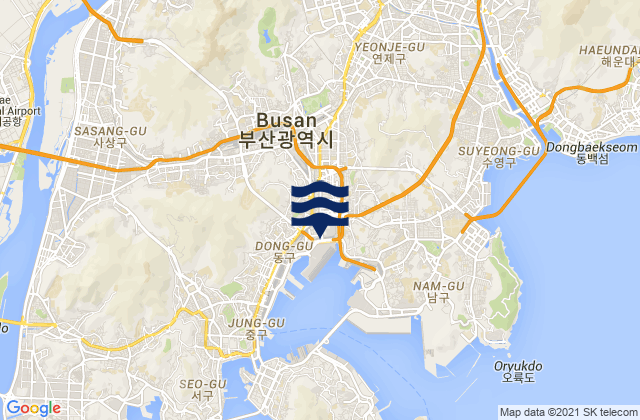 Mappa delle Getijden in Busanjin-gu, South Korea