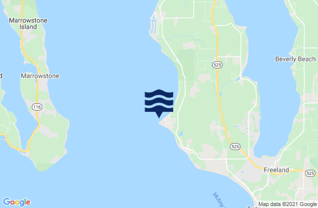 Mappa delle Getijden in Bush Point (Whidbey Island), United States