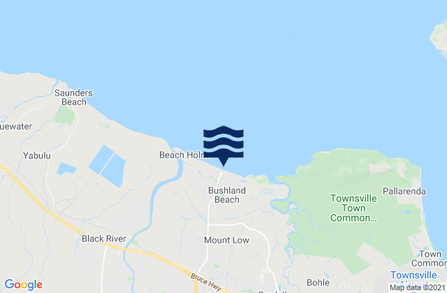 Mappa delle Getijden in Bushland Beach, Australia