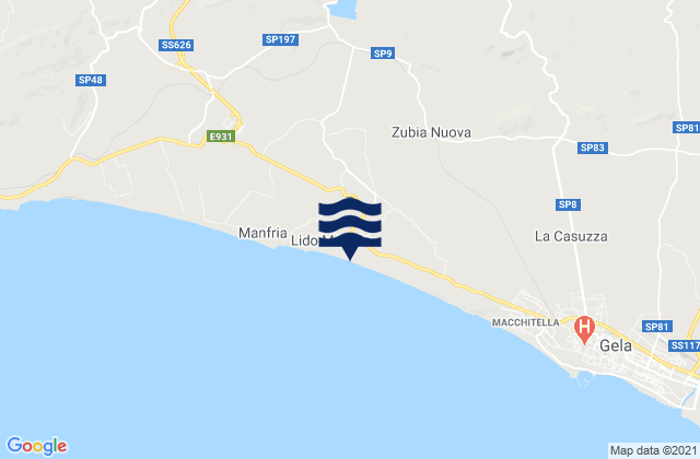 Mappa delle Getijden in Butera, Italy