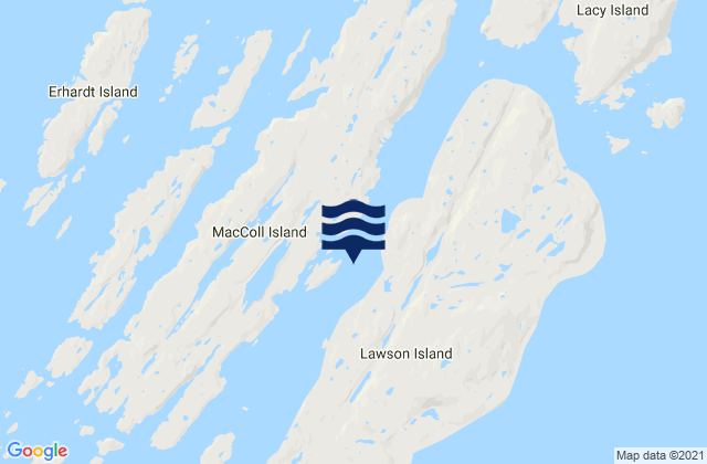 Mappa delle Getijden in Button Islands, Canada