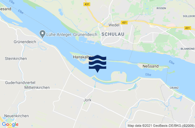 Mappa delle Getijden in Buxtehude (Este), Denmark
