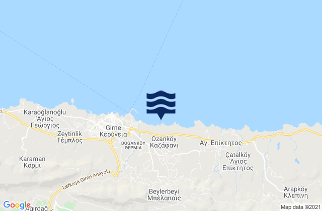 Mappa delle Getijden in Bélapaïs, Cyprus