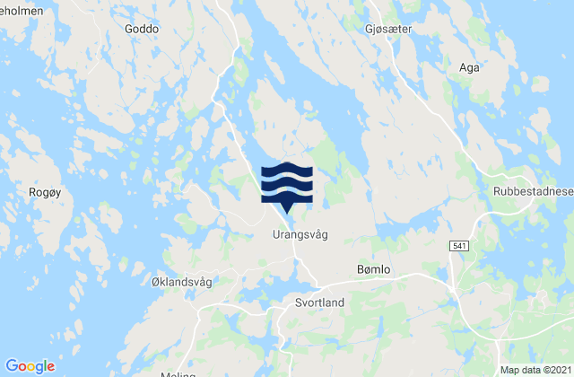 Mappa delle Getijden in Bømlo, Norway