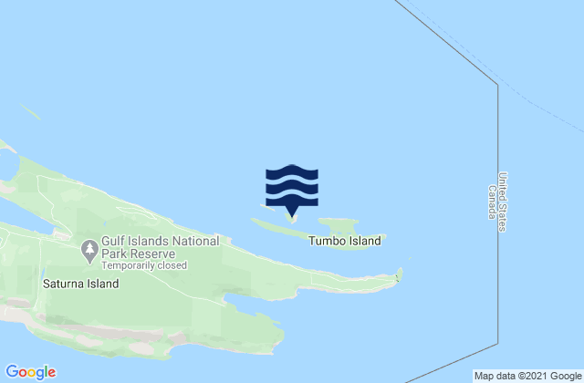 Mappa delle Getijden in Cabbage Island, Canada